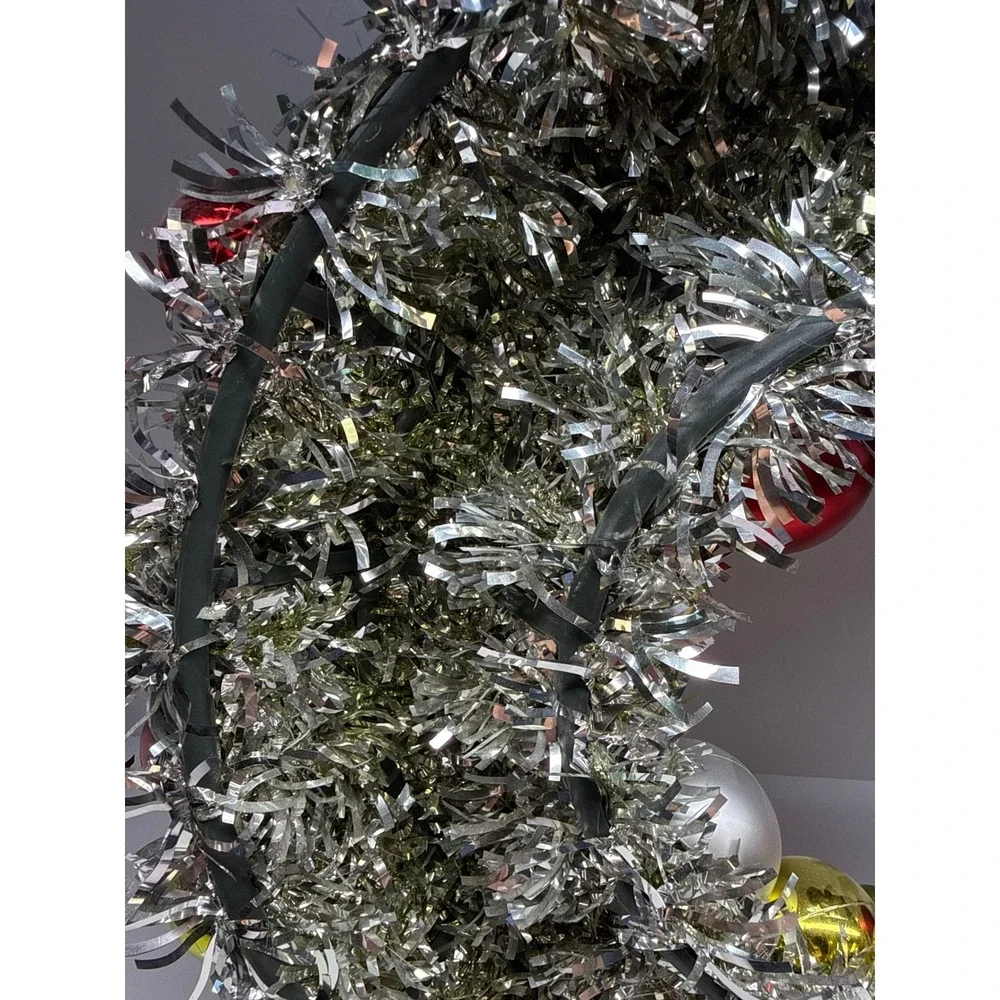 Christmas Ornament Wreath Red Green Silver Gold Baubles Jingle Bells 20 Inch